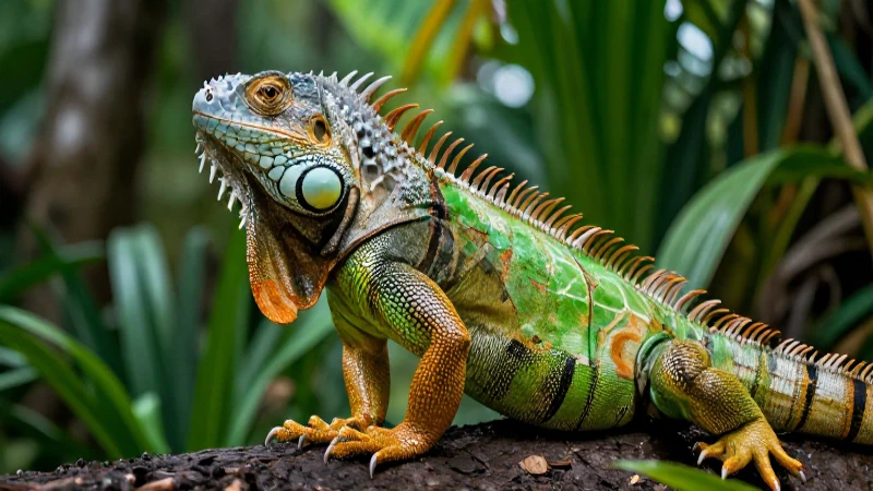 Reptil: Definición, Clasificación y Evolución en Detalle 3 Iguana majestuosa ilustrando la historia natural