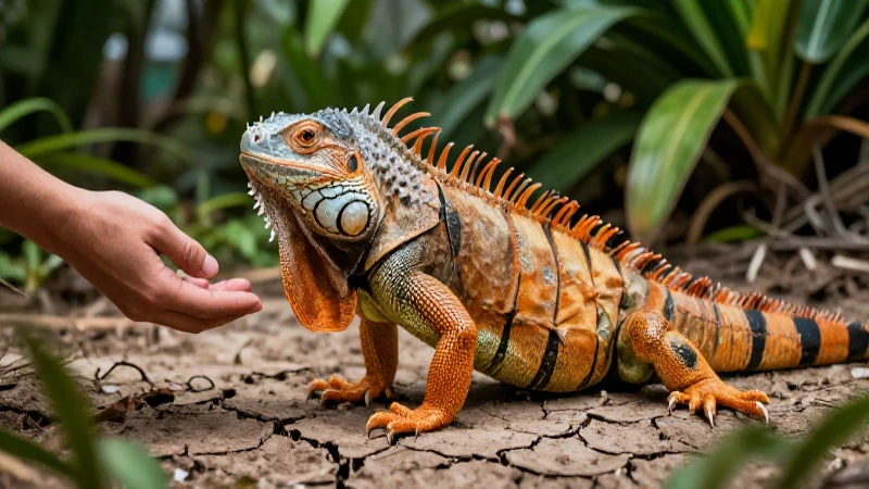 Iguana mexicano cuidado con detalle y luz