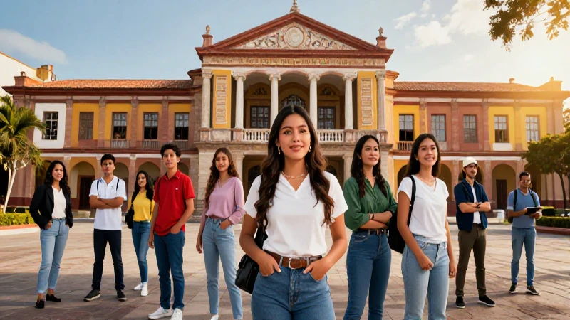Ilustración dinámica de educación mexicana