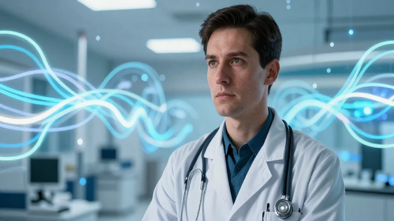 Experto médico enfocado en ambiente tecnológico