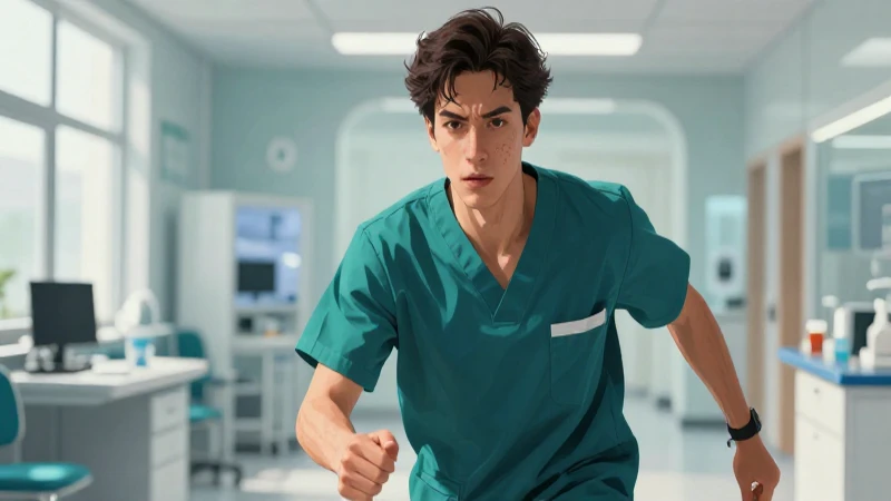Médica joven ambiciosa en ambiente clínico moderno