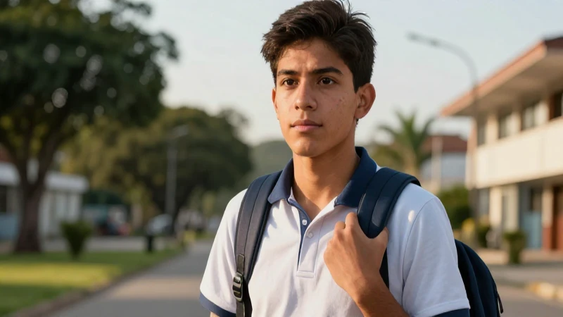 Joven estudiante latinoamericano con resiliencia y luz