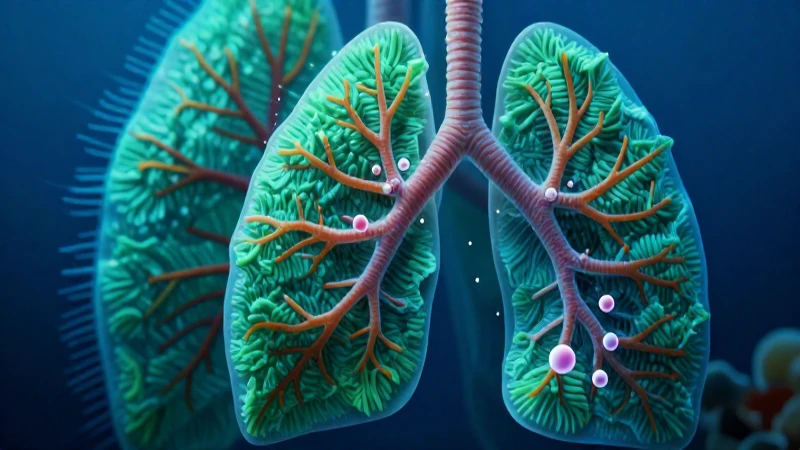 Detalle científico de branquias, pulmones y moléculas