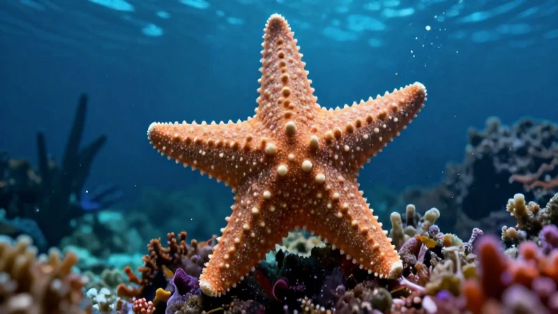 Estrella de mar majestuosa en entorno oceánico detallado