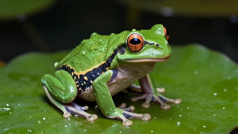 Anfibios: Fascinante respiración y sorprendente adaptación 5 Macro detallada de una vibrante rana