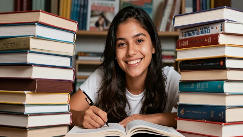Retrato realista y dinámico de un estudiante mexicano
