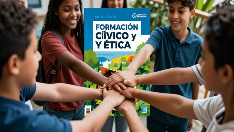 Valores cívicos y éticos de estudiantes colaborando