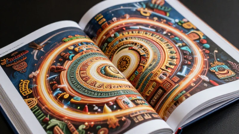 Libro histórico de estilo azteca con diseño moderno