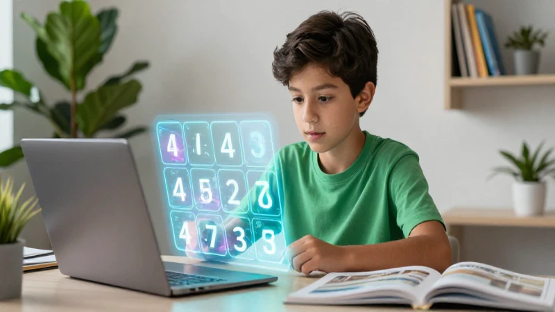 Resta de decimales con enteros: Guía y ejemplos prácticos 5 Joven mexicano aprende matemáticas con hologramas