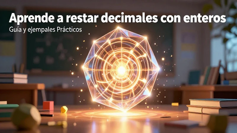 Guía de resta de decimales con enteros