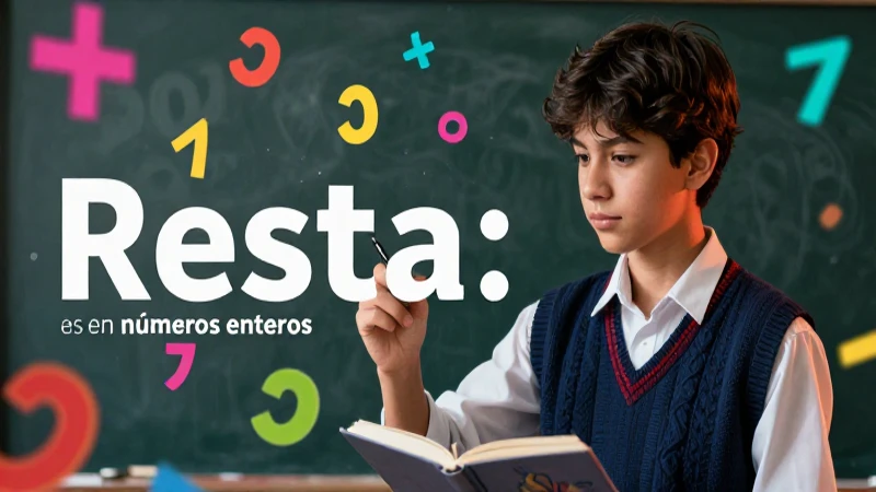 Definición visual de la resta en números enteros