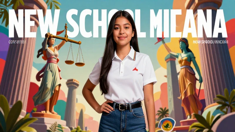 Estudiante mexicano simboliza justicia y nueva escuela