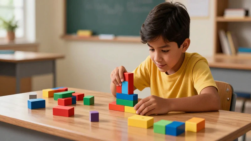 Alumno mexicano resuelve fracciones con bloques coloridos