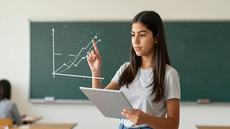 Estudiante mexicano con gráficos abstractos