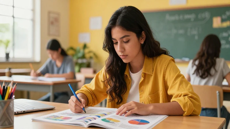 Resumen: Conceptos, Tipos y Ejemplos de Cómo Hacerlo 6 Joven organiza información educativa digital en un entorno vibrante