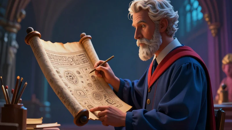 Retórica: significado, orígenes y concepto explicado 3 Académico estudia pergamino antiguo con estética cinematográfica