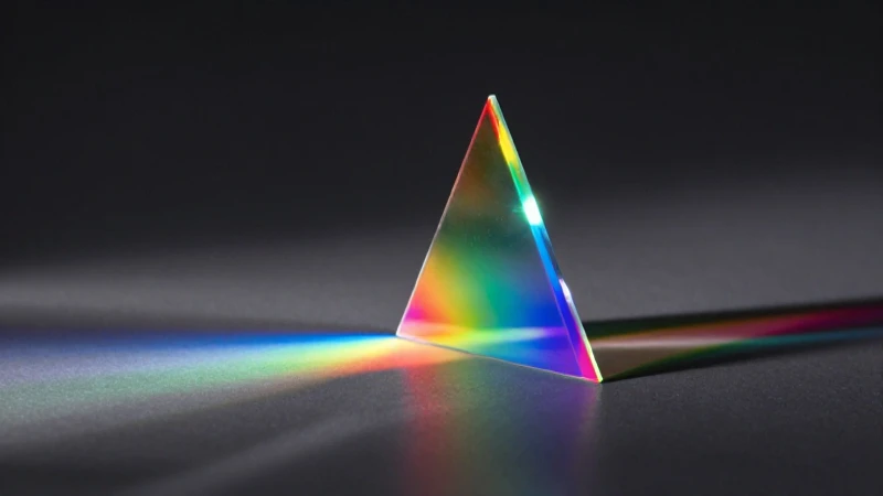 Prisma refractando la luz en arcoíris