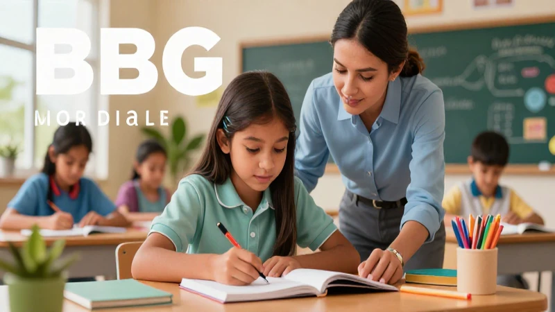 Estudiante mexicano y maestro colaboran en clase vibrante