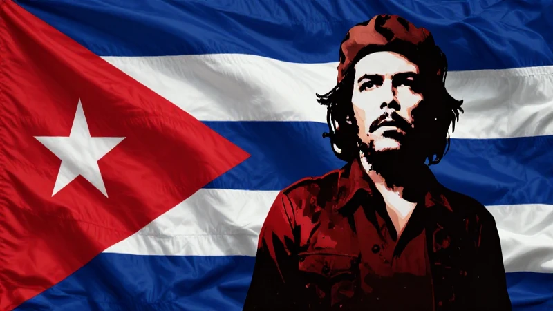 Silueta icónica cubana en vibrante contraste cinematográfico