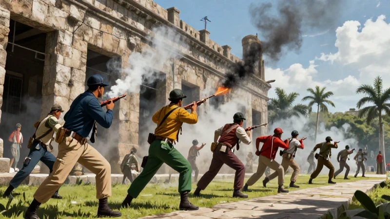 Rivolucionarios cubanos asaltan la Barraca Moncada