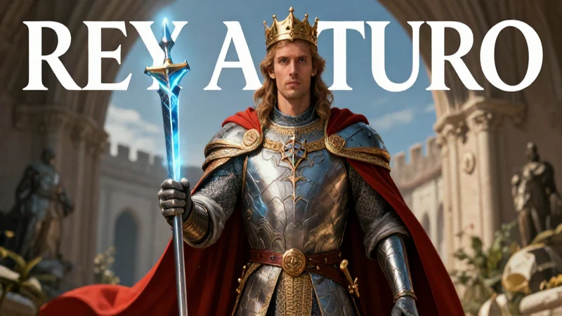 Rey Arturo, majestuoso y con Excalibur