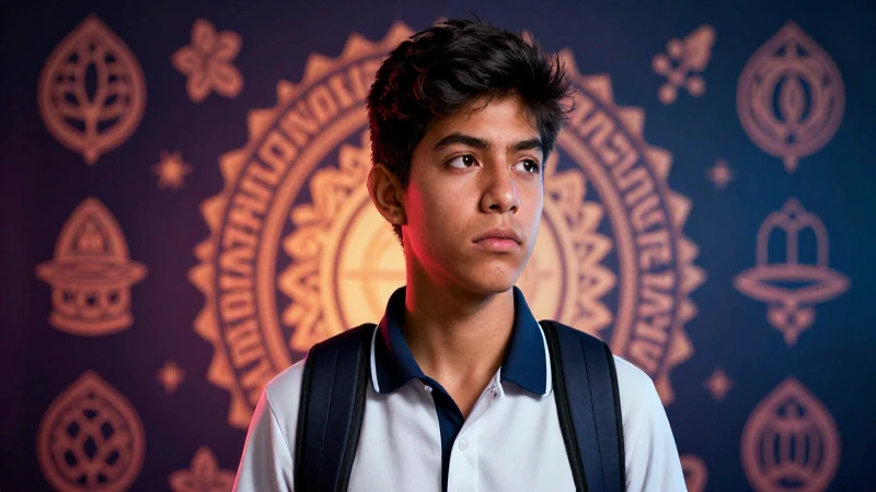 Estudiante mexicano reflexivo en estilo visual vibrante