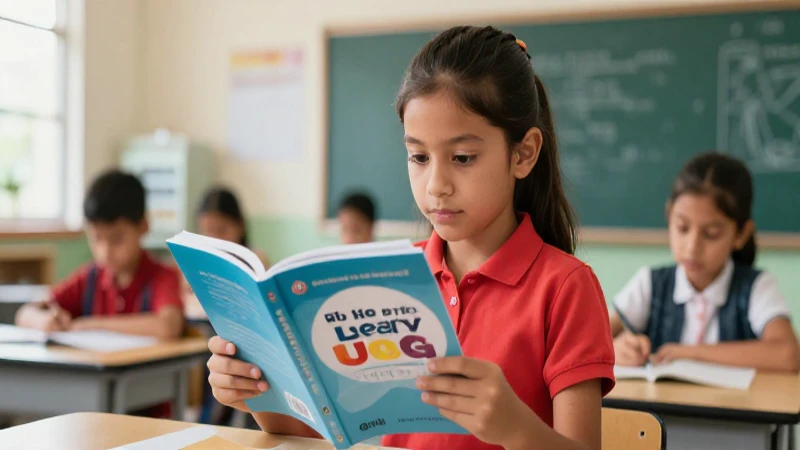 Estudiante mexicano concentrado con libro en clase