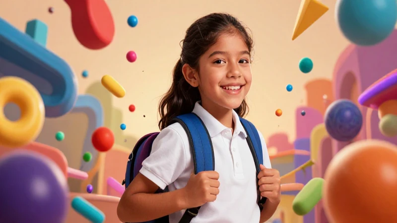 Ilustración vibrante de estudiante mexicano feliz