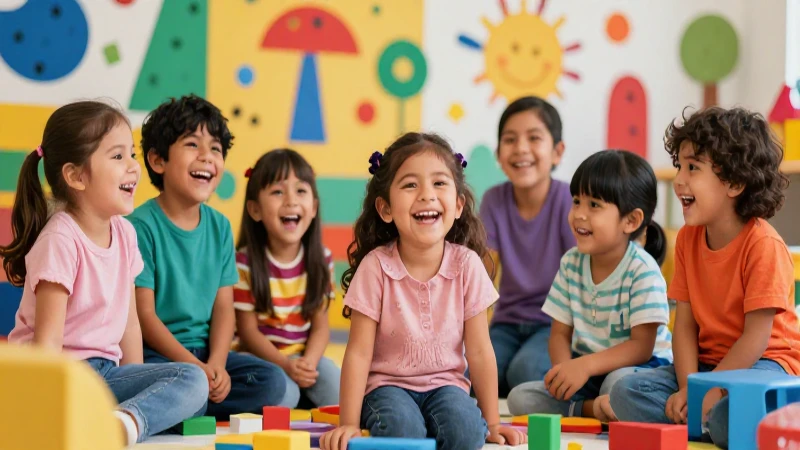 Ilustración colorida de niños mexicanos sonrientes