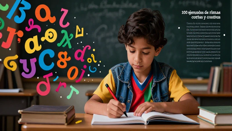 Estudiante creativo ilustra rimas de forma dinámica