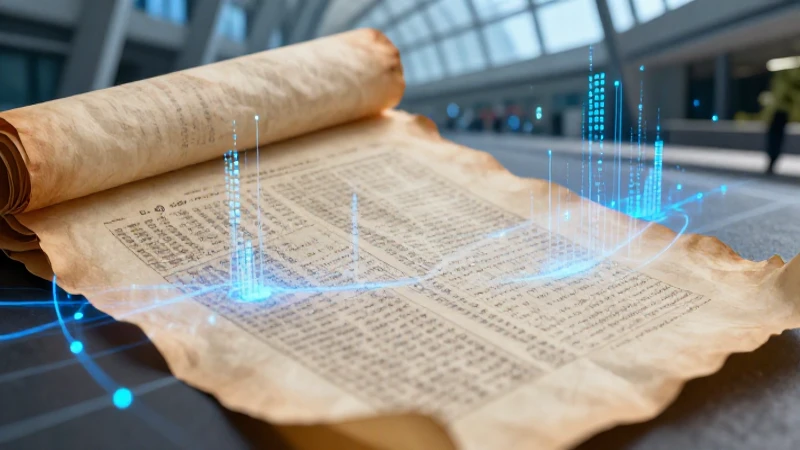 Documentos antiguos con fondo moderno y datos azules