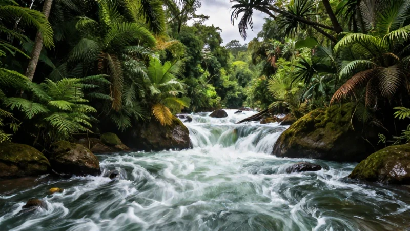 Ríos: Partes, características, flora y fauna explicadas 4 Río mexicano dinámico con vegetación exuberante