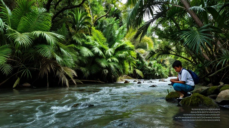 Riveras: Definición, características y concepto explicado 3 Foto realista de estudiante observando el río mexicano