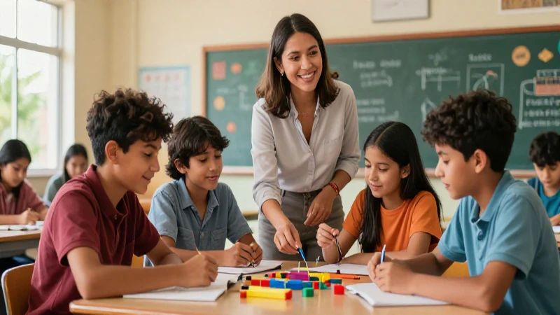 Estudiantes colaboran en STEM con guía