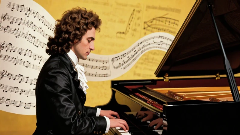 Romanticismo: Qué es, su importancia en literatura y música 6 Retrato dramático de compositor romántico y piano