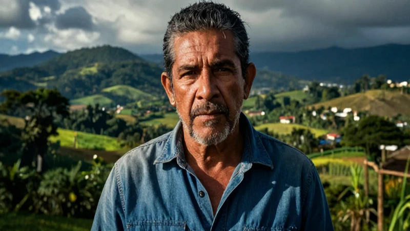 Retrato literario vibrante con paisaje dramático