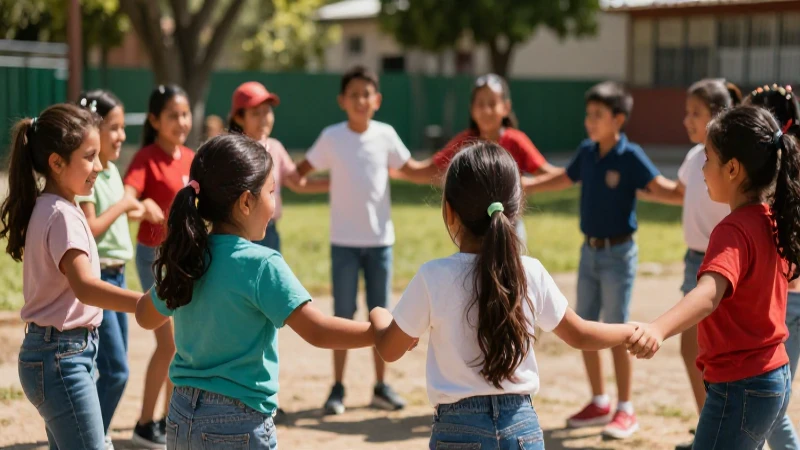 Rondas infantiles: definición, concepto y su importancia 7 Niños mexicanos alegres juegan en foto vibrante