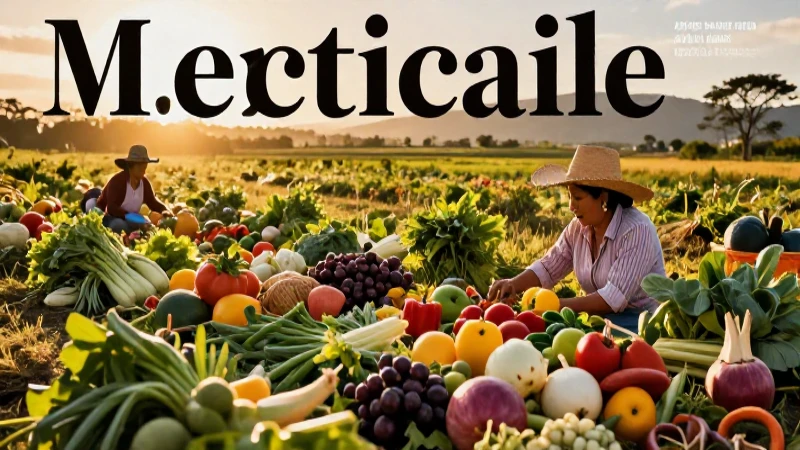 Cosecha mexicana vibrante en luz dorada
