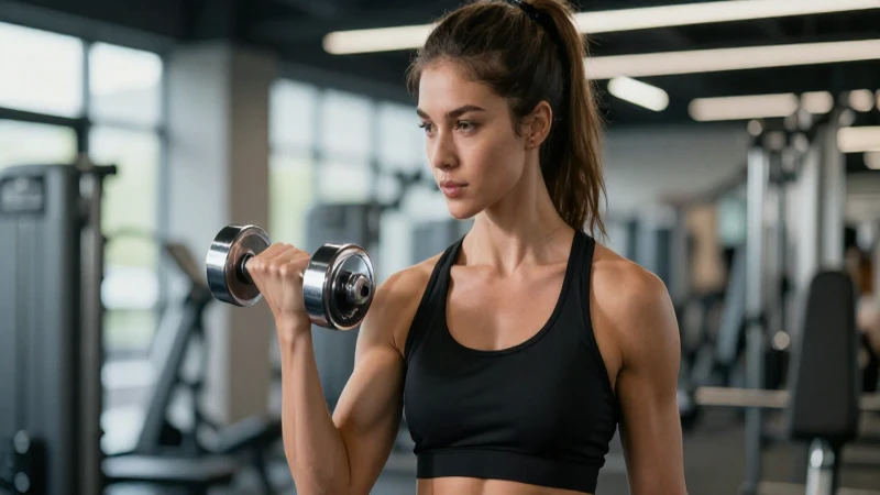 Retrato fitness: fuerza y potencia en gimnasio moderno