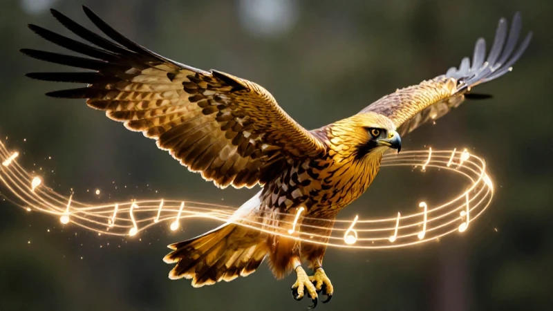 Cuál es el significado de 'saeta' en música y zoología 4 Halcón dorado majestuoso con toque musical