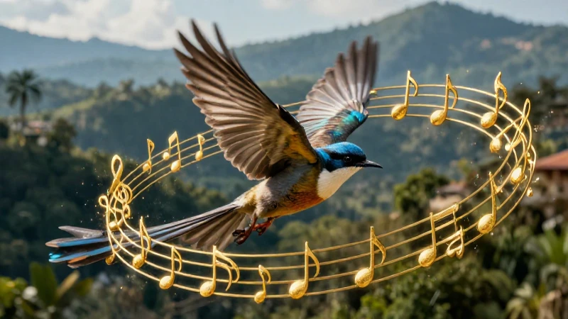 Cuál es el significado de 'saeta' en música y zoología 3 Pájaro dinámico vuela sobre paisaje mexicano
