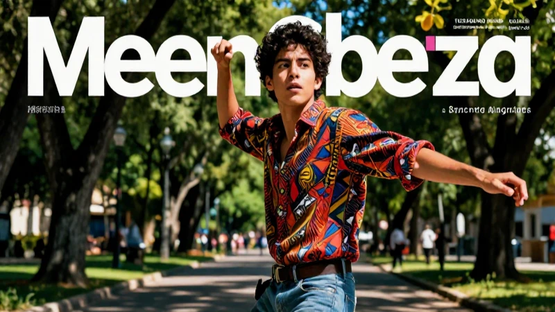 Portada cinematográfica de joven vibrante en parque