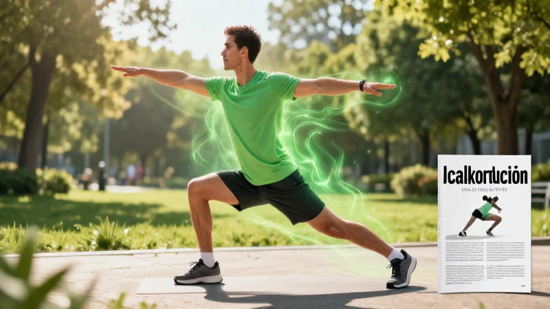 Deportista estira en parque con energía vital