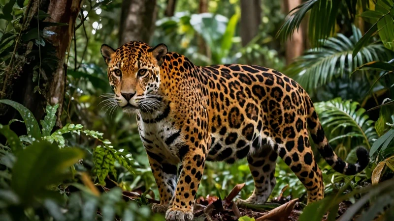 Animales salvajes: concepto, características y ejemplos 6 Jaguar majestuoso en selva vibrante de México