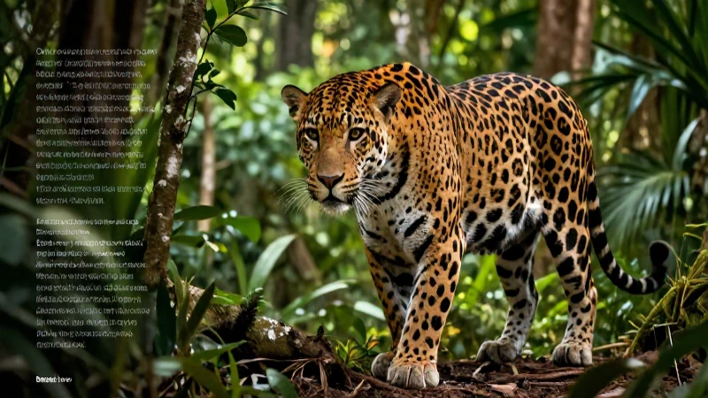 Animales salvajes: concepto, características y ejemplos 8 Ilustración de jaguar en selva, estilo educativo de alta calidad