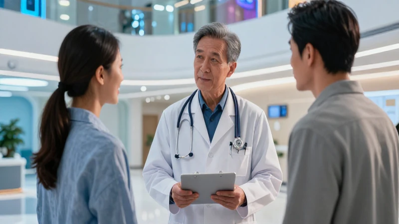 Doctor y paciente en entorno clínico premium
