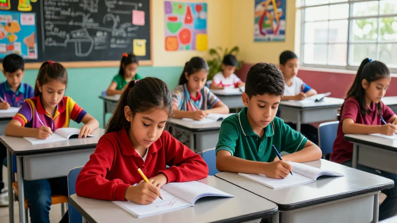 Aula mexicana vibrante con aprendizaje dinámico y colorido