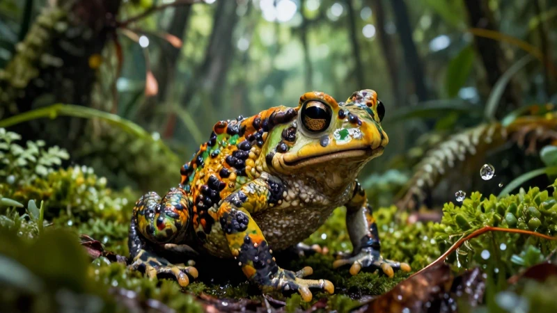 Sapo mexicano vibrante en selva exuberante