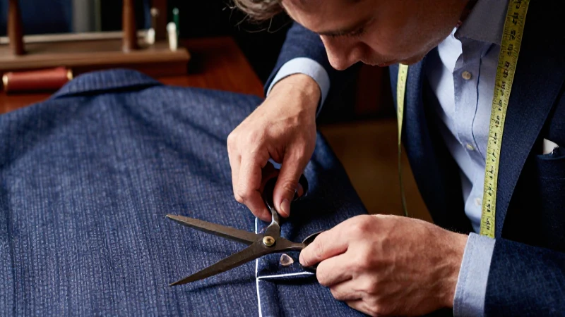 Cuál es la definición e importancia de los sastres en moda 7 Sastre enfocado trabajando en traje de lana