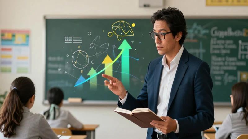 Satisfacción: Definición, Concepto y su Importancia 8 Educador mexicano en un aula moderna, dinámico y detallado